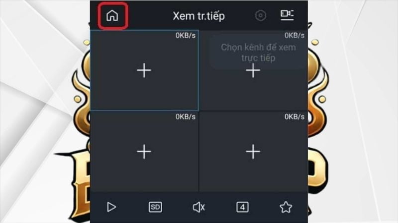 Nhấn chọn “icon ngôi nhà”